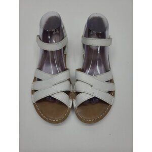 Clarks Artisan Tustin Shara White Leather Flat Sandals Women's Size 9